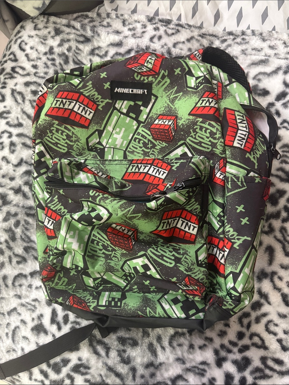 Green & Red Graphic Backpack